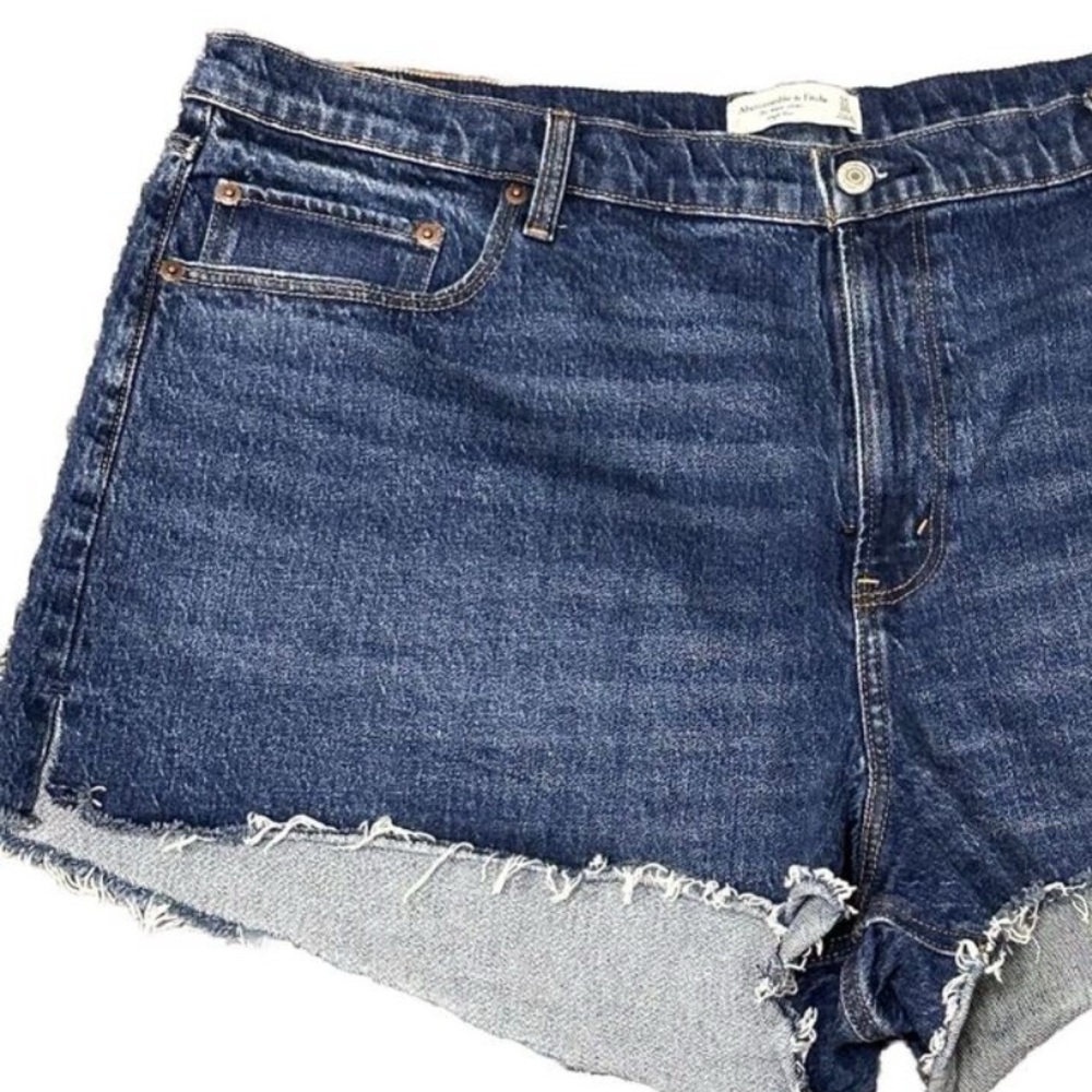 Abercrombie -The Mom Short High Rise-  Blue Women's Shorts